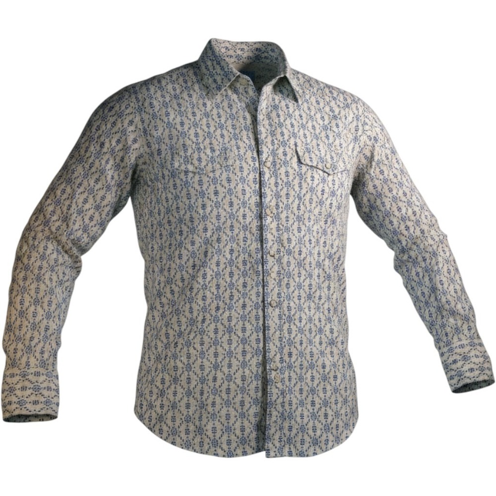 Wrangler 20X Western Shirt Men L Geometric Print Pearl Snap Cowboy Rodeo Work